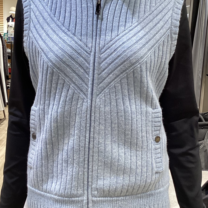 レディス防風ニットフルジップ中綿ベスト