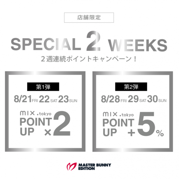 🩵2週連続ポイントキャンペーンのご案内💙