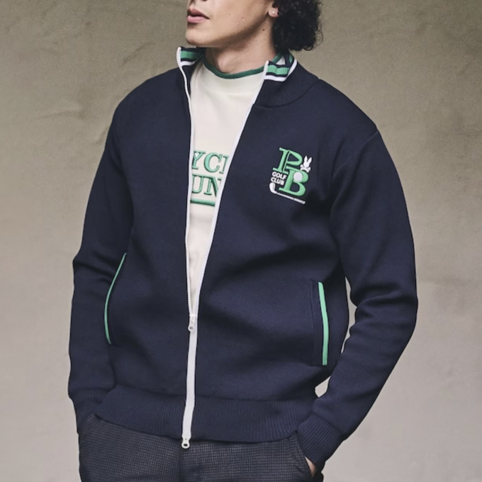 【サイコバニー】ゴルフクラブジップアップニットカーディガン