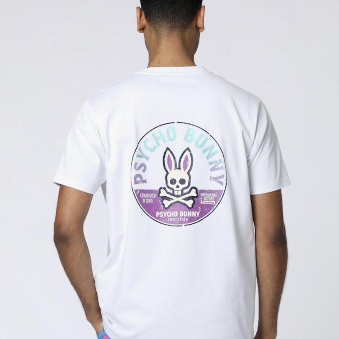 【サイコバニー】ヴィンテージライクレコードバックプリントTシャツ