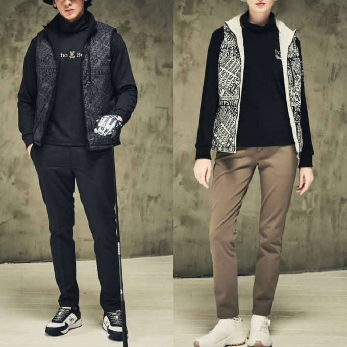 【サイコバニー】総柄フォントロゴリバーシブルベスト