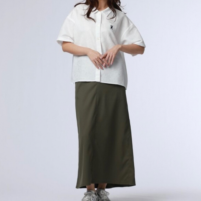 【サイコバニー】フラワージャガードショート丈シャツ