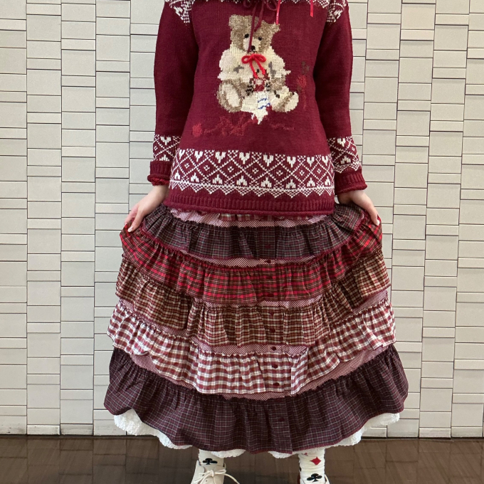 〜* タータンチェックティアードスカート*〜【電話注文可】