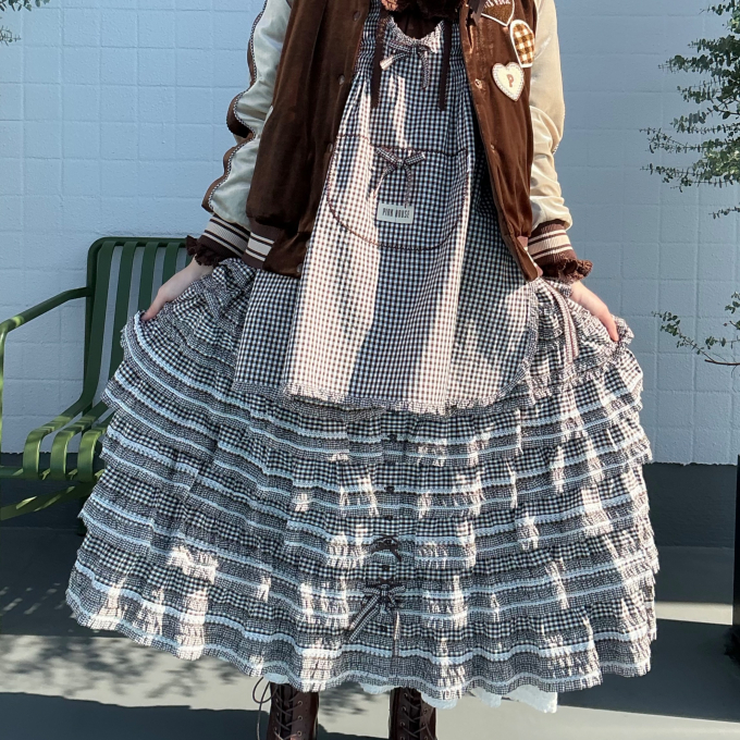 〜* ギンガムチェックフリルスカート*〜【電話注文可】