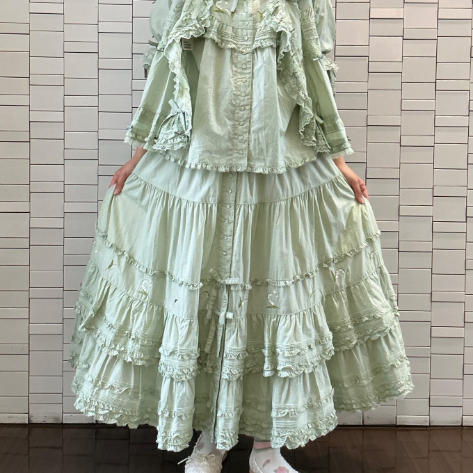 〜*鈴蘭刺繍入りヨークフリルブラウス*〜【電話注文可】