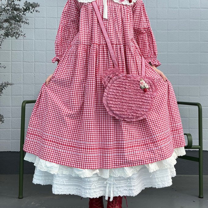 〜*ギンガムチェックレイヤードワンピース*〜【電話注文可】