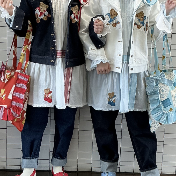  〜*ジャーマンクラフトベア刺繍セーラーデニムジャケット*〜【電話注文可】