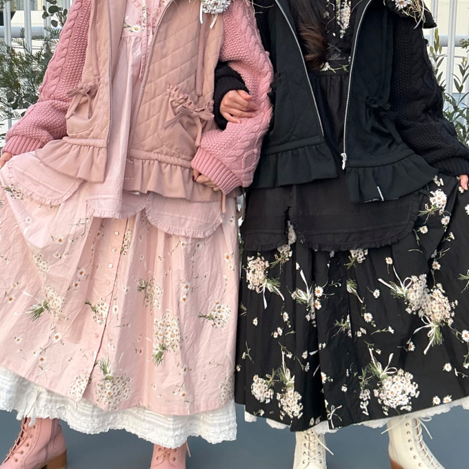 〜*マーガレットブーケプリントミディワンピース*〜【電話注文可】