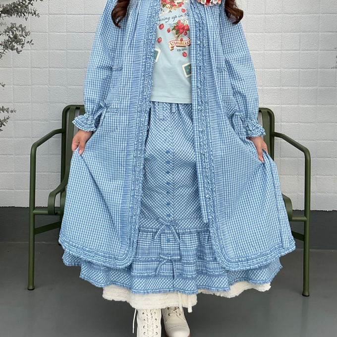 〜*オリジナルチェックフード付きワンピース*〜【電話注文可】