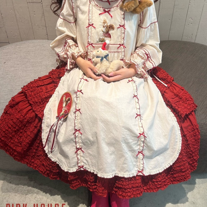 〜* りす刺繍入りフードタブリエ*〜