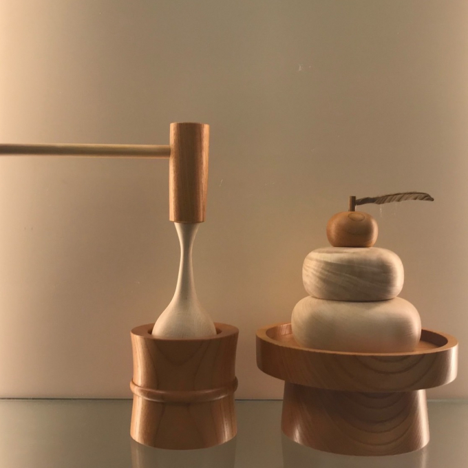 工房大地　木のかがみもち