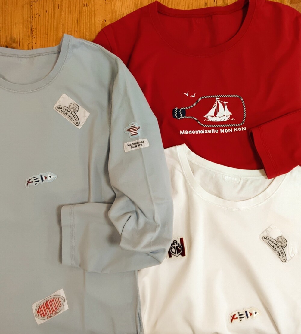 ワッペン付きカットソー&刺繍カットソー