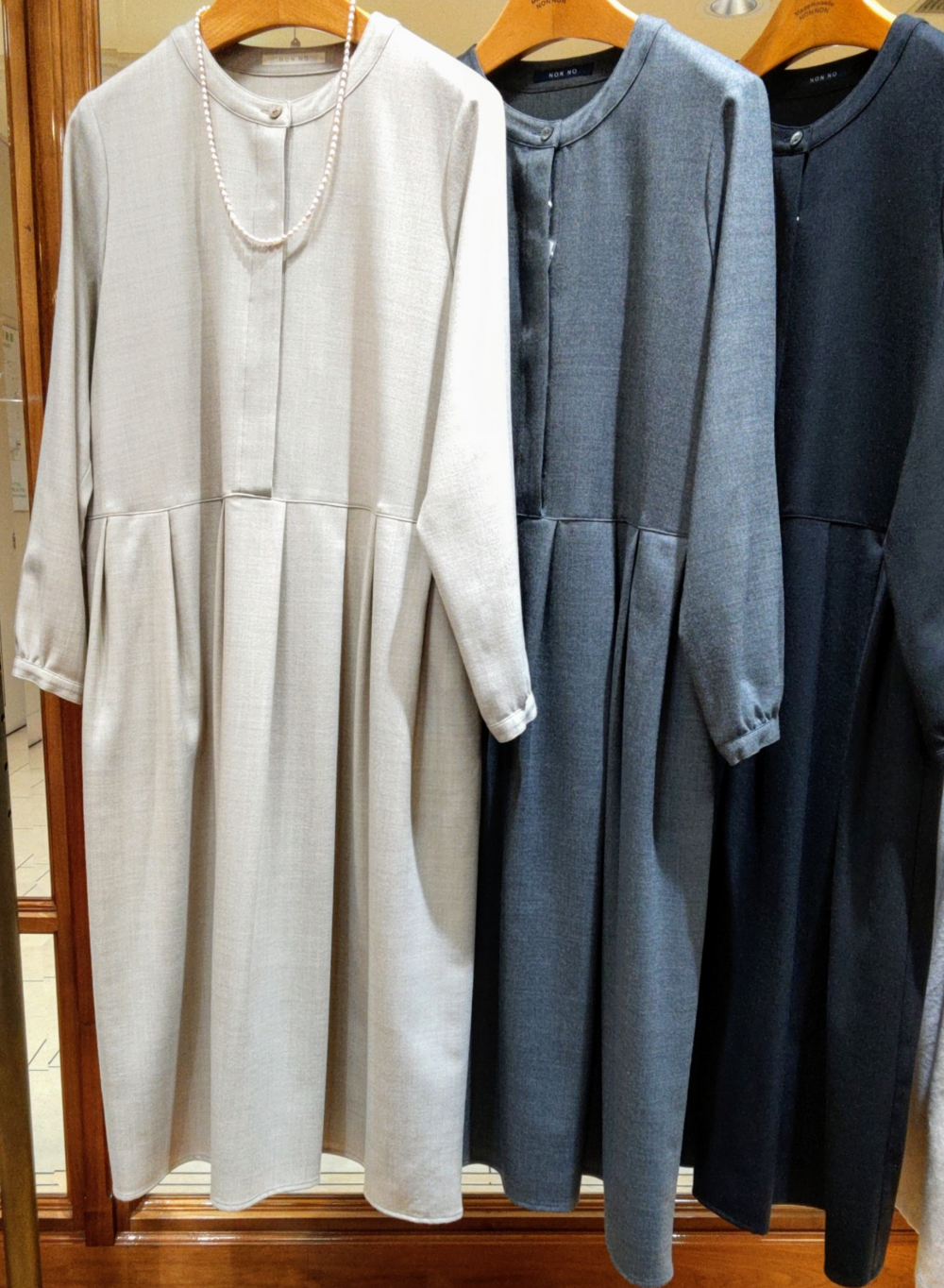 ストレッチウール長袖ゆったりワンピース✨