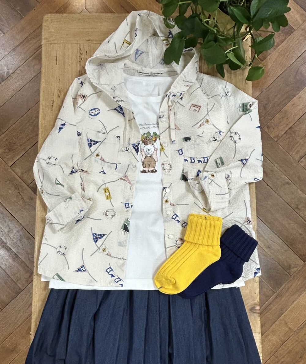 🚩フード付きプリントブラウス🚩