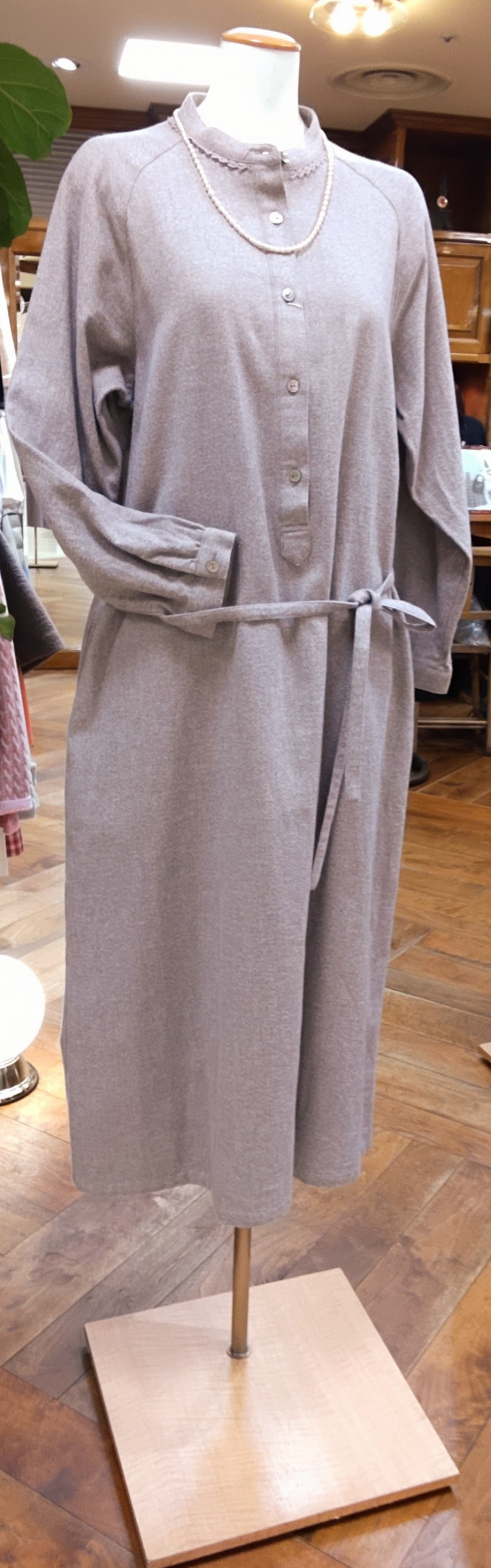 暖か起毛コットンワンピース