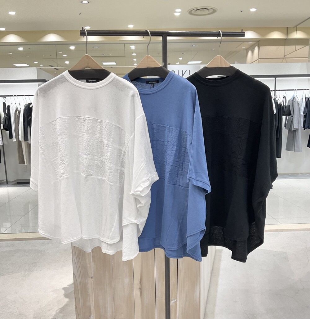 ラフィ＆天竺パッチワークプルオーバー