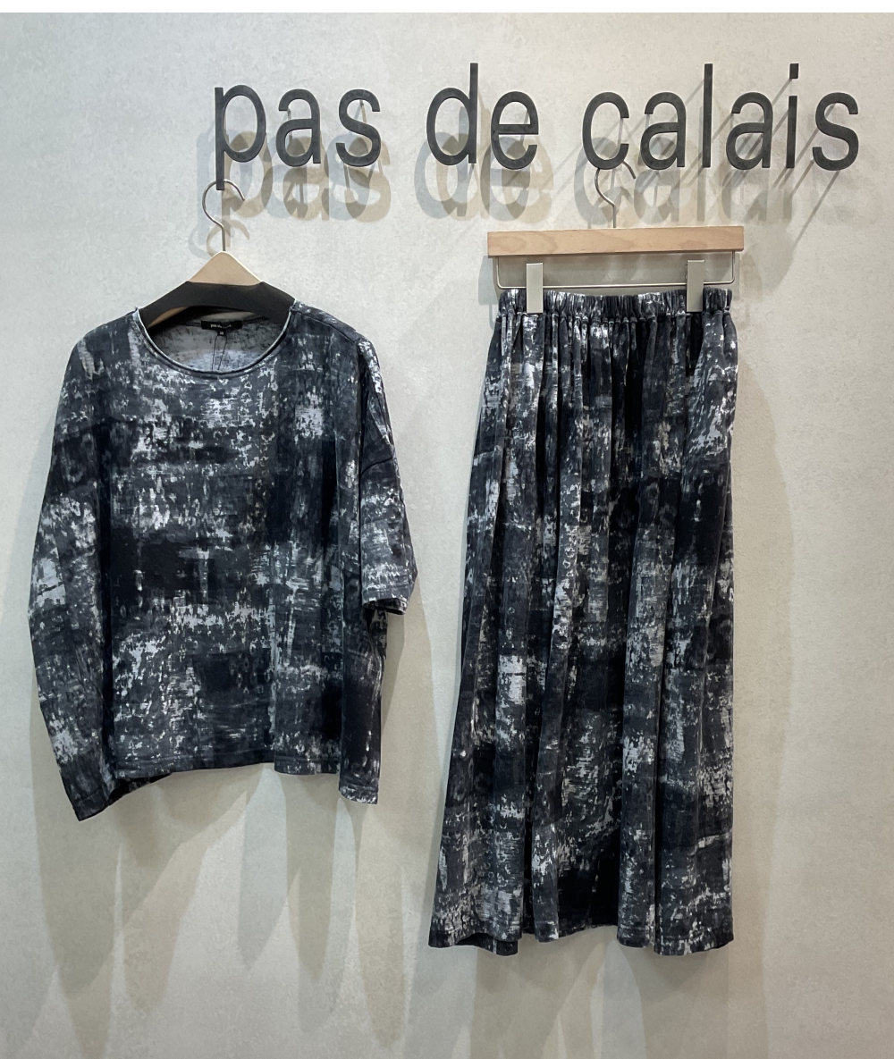 プリント綿麻天竺