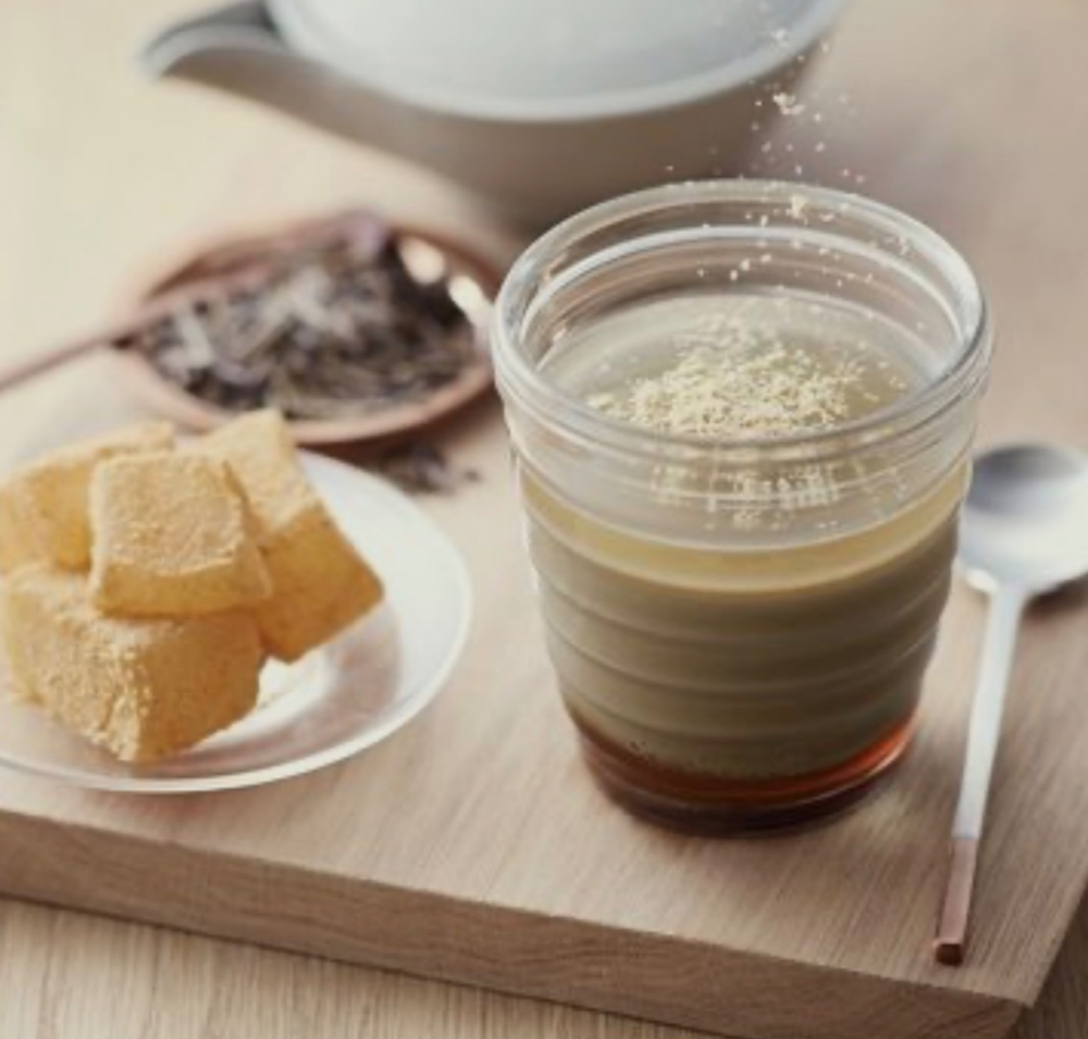 わらび餅とほうじ茶のプリン🍵