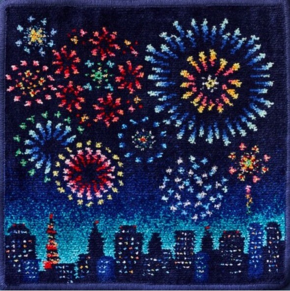 【フェイラー】夏の風物詩「花火」が夜空を彩る『スパークリングナイト』のハンカチ