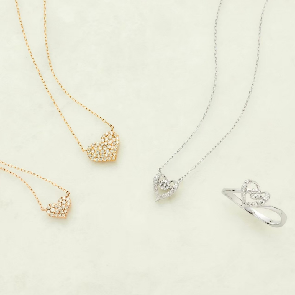 【人気商品】18金ハート×ダイヤモンド