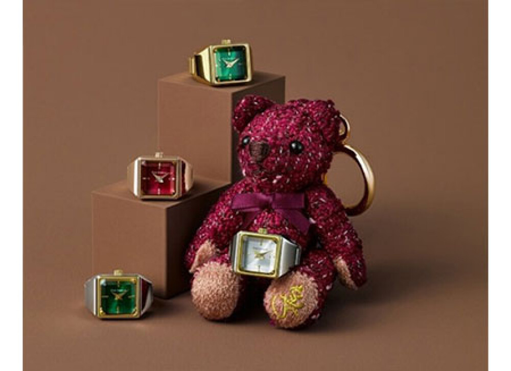 【数量限定!クリスマス新作】ミニベアチャーム付き☆チャリティーリングウォッチ