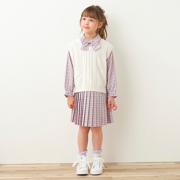 新作✨チェックワンピース＆ニットベストset