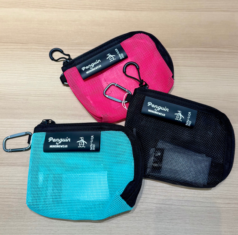 カラビナ付きメッシュポーチ🐧