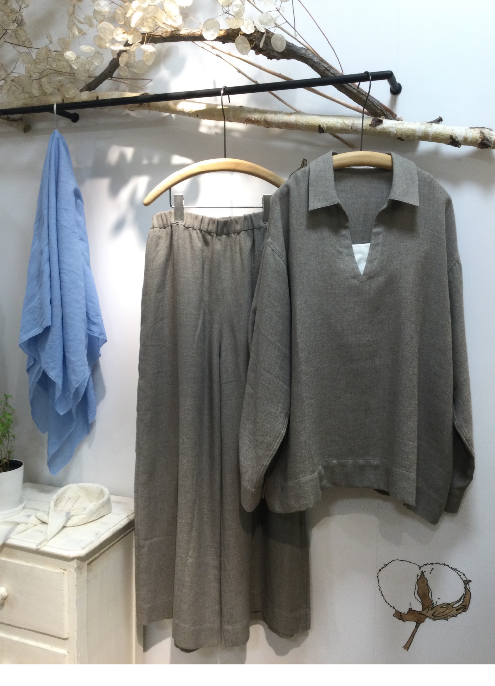 人気のビエラ素材にフォレストグレイのカラーが登場