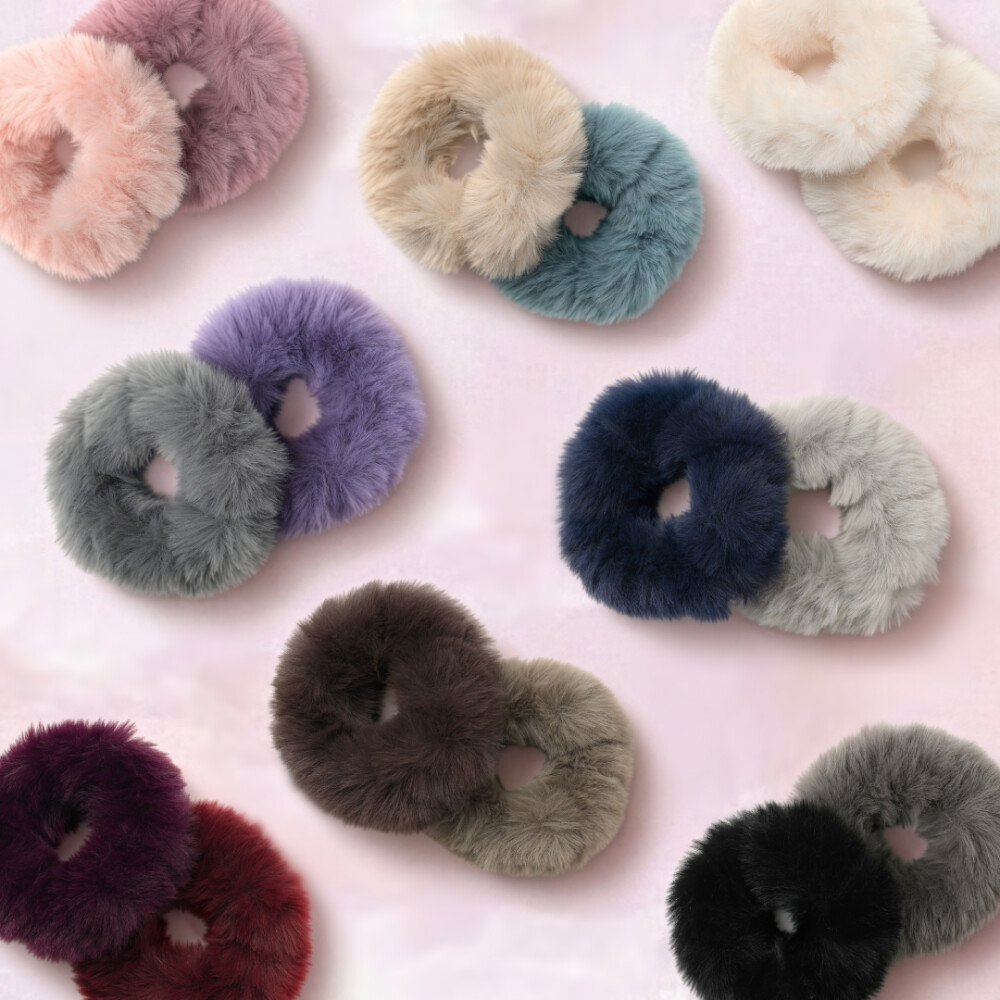ふわふわを重ねて楽しむ♡ツインフラッフィーシュシュ