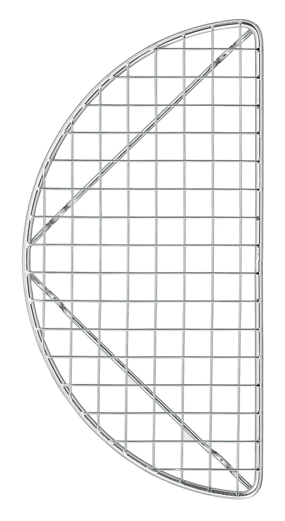 角皿にのせ、エビフライや天ぷらの盛付けに。「家事問屋 盛付あみ 半月」