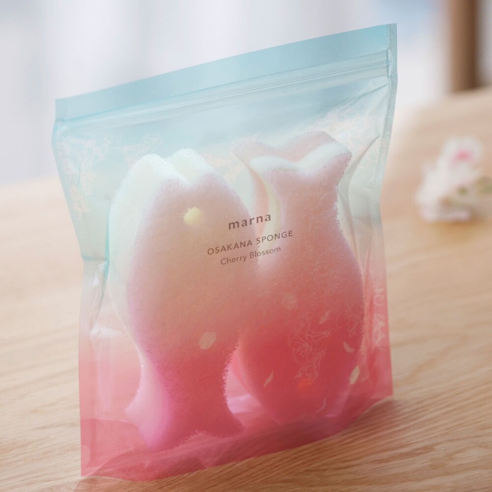 数量限定！「マーナ おさかなスポンジ さくら 2個セット」