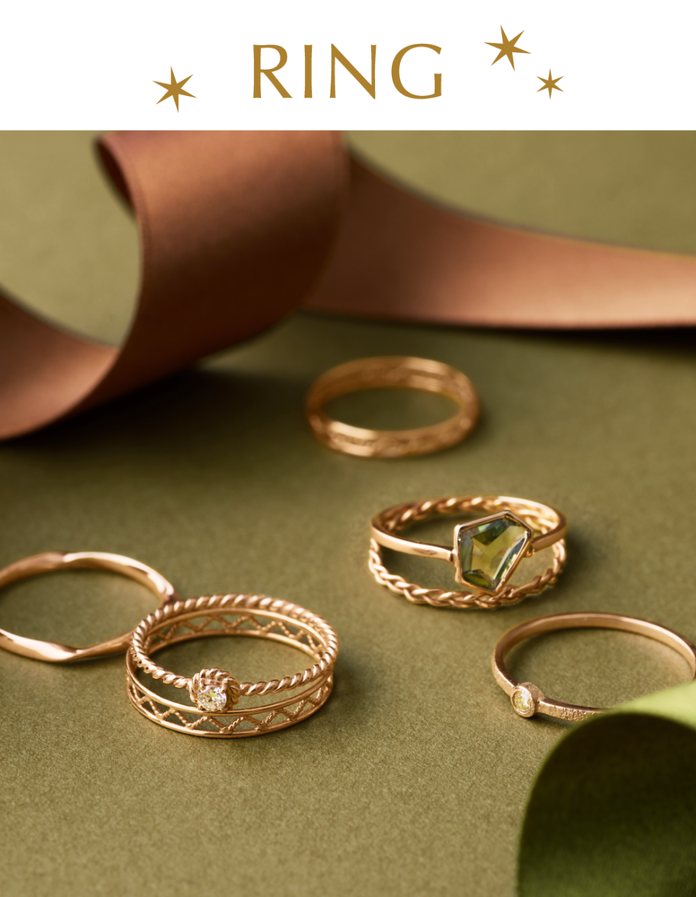 天然石の彩りや、ゴールドの煌めき。自分へのごほうびや大切な方へ贈る、リングコレクション