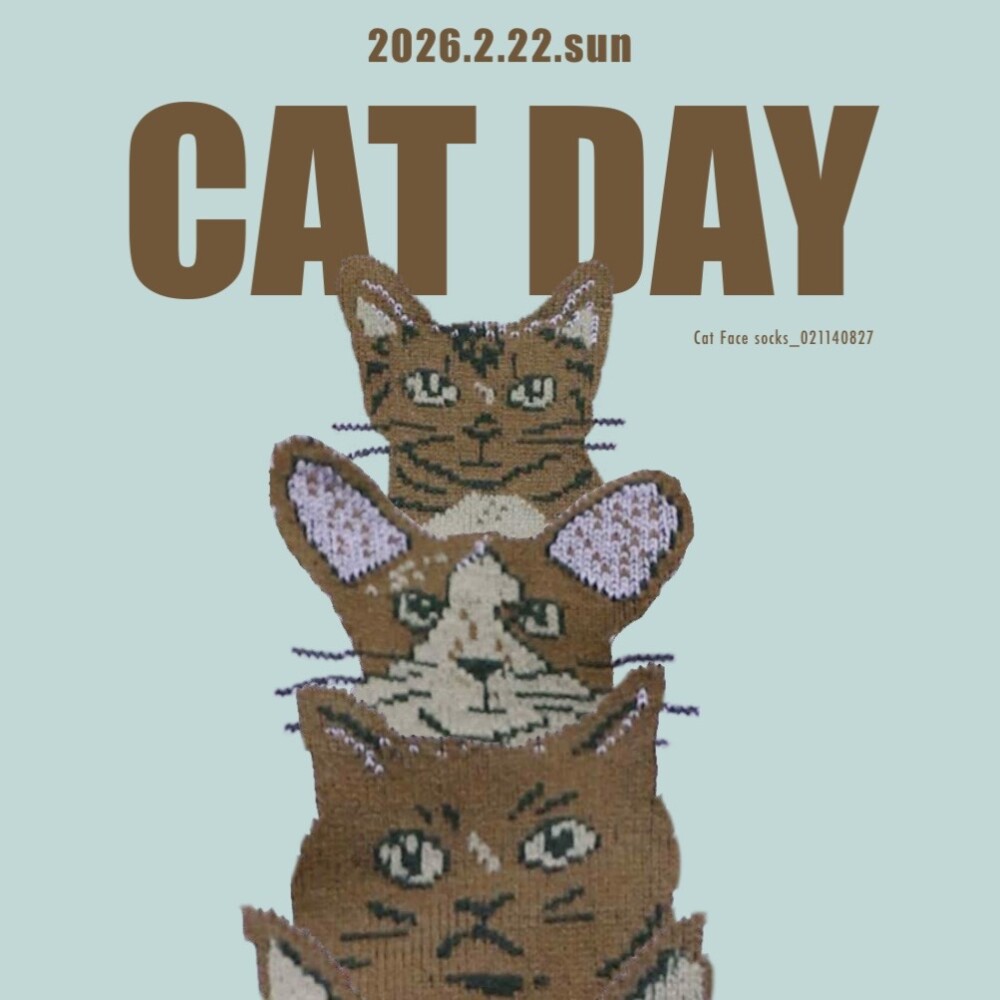 《日本製Tabio》2.22 猫の日🐈 CAT FACE ソックス🐾