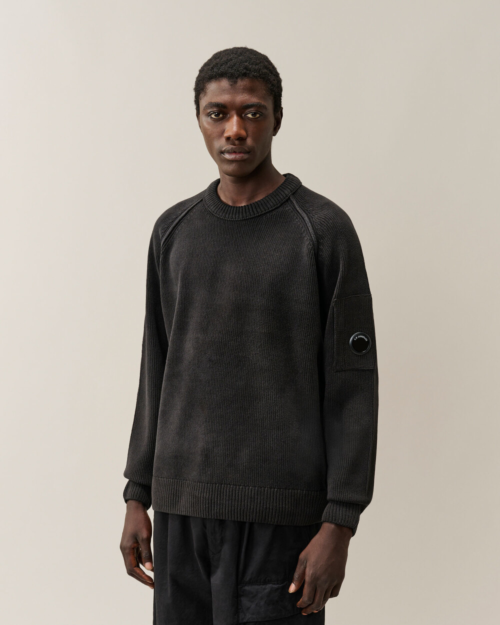 【C.P.COMPANY】Chenille Cotton Lens Crewneck Sweater