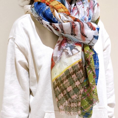 新品タグ付き　ショール　札幌三越 Love❤︎zakka!】最高気温15℃でもお洒落に着こなすワンポイント