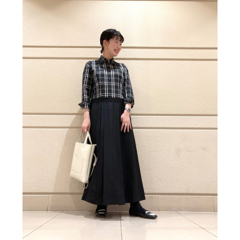 SINME シンメ 板谷由夏 長袖シャツロングワンピース ドッキング 美品 S SINME シンメ 板谷由夏 長袖シャツロングワンピース ドッキング 美品 S