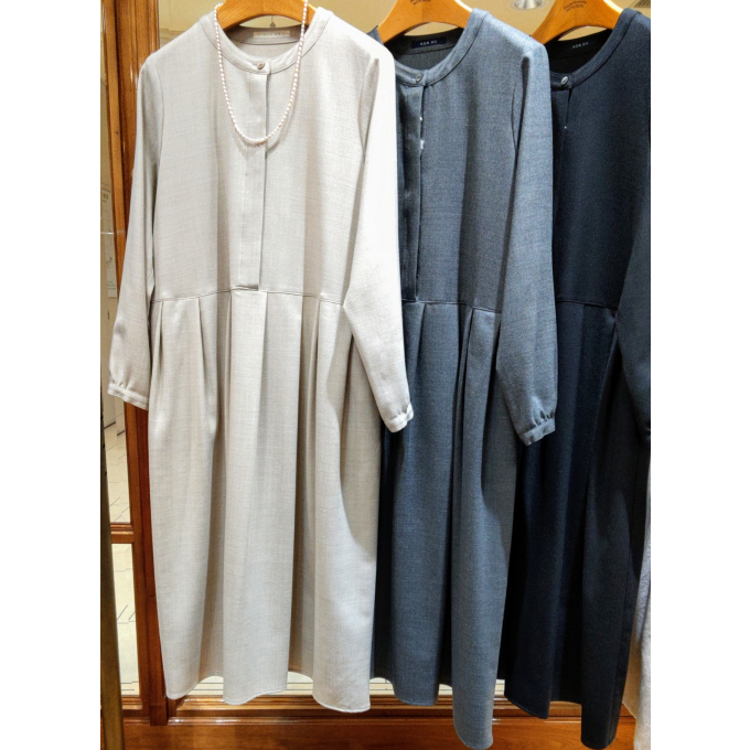 ストレッチウール長袖ゆったりワンピース✨