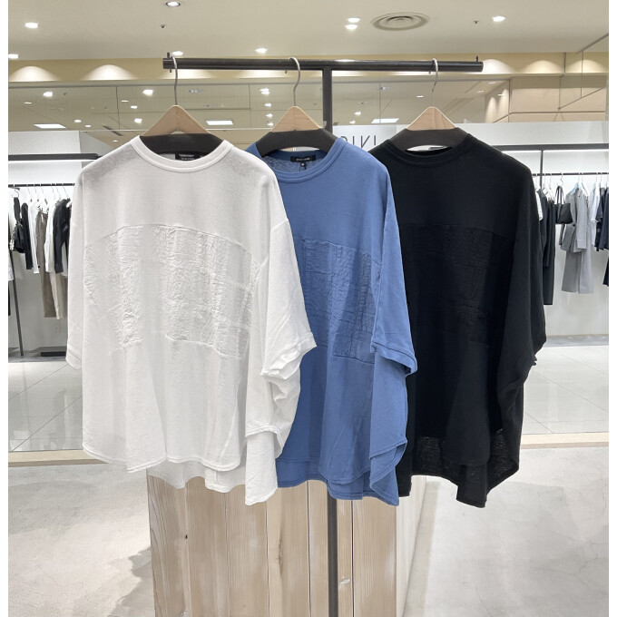 ラフィ＆天竺パッチワークプルオーバー