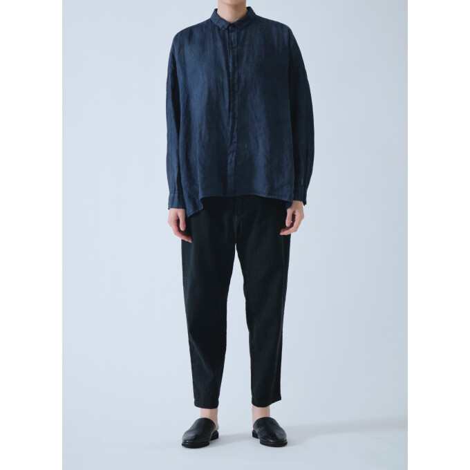 インディゴ硫化ムラ備長炭染めブラウス