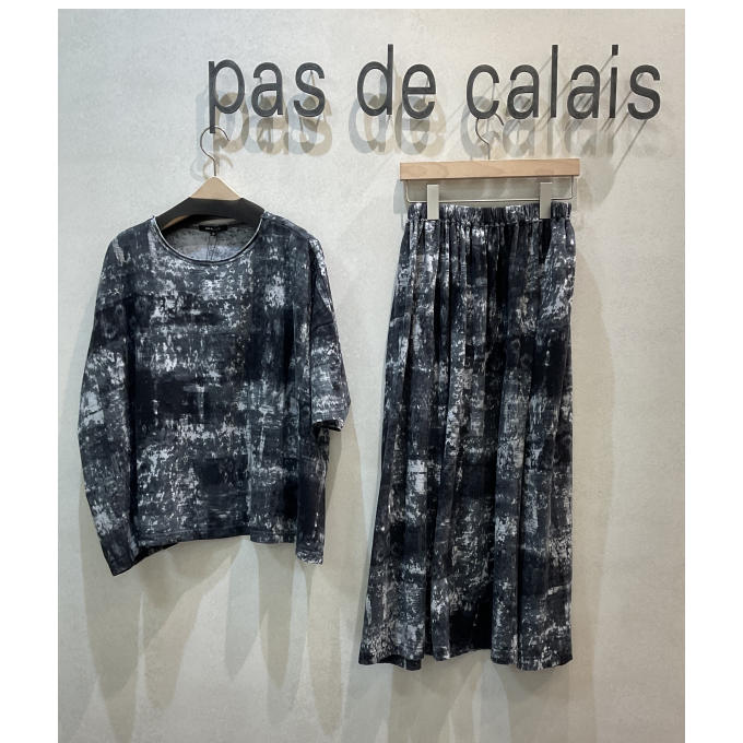 プリント綿麻天竺