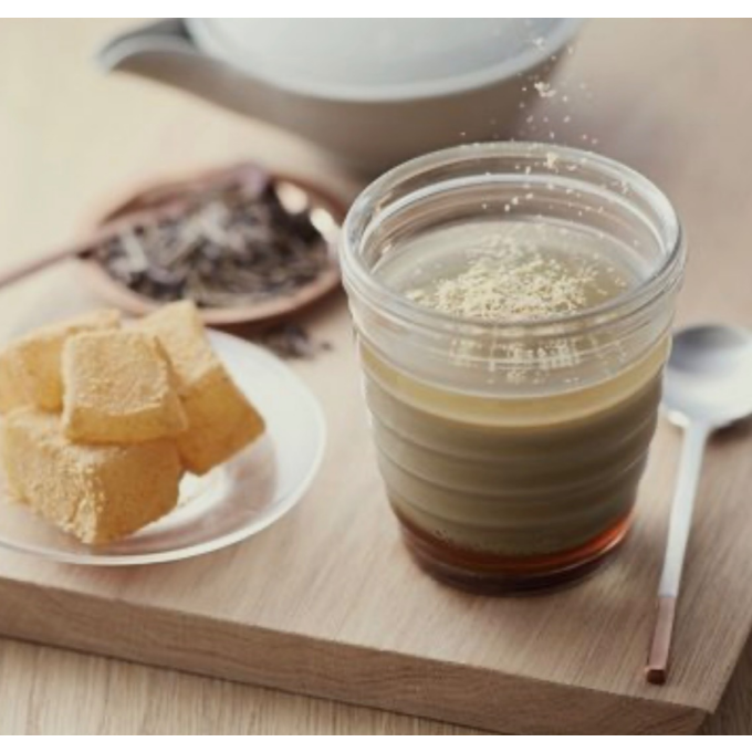 わらび餅とほうじ茶のプリン🍵