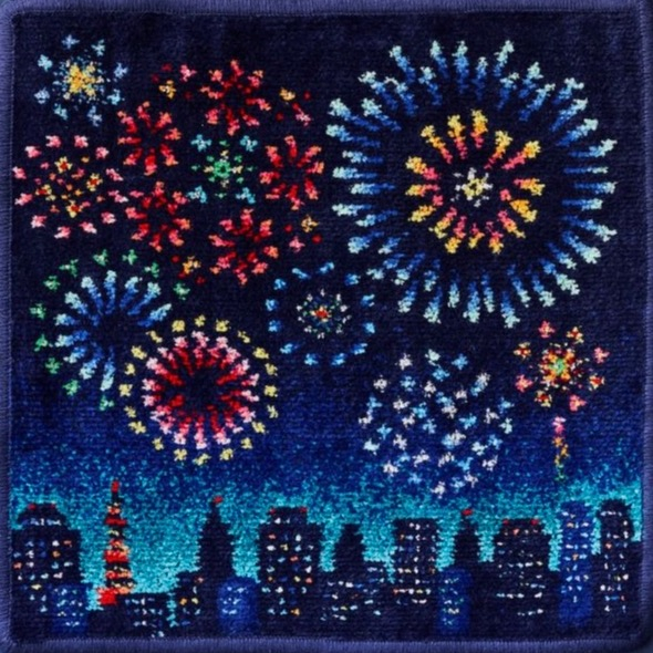 【フェイラー】夏の風物詩「花火」が夜空を彩る『スパークリングナイト』のハンカチ