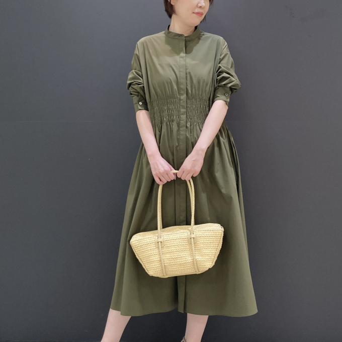 【新作】バンドカラーシャツワンピース