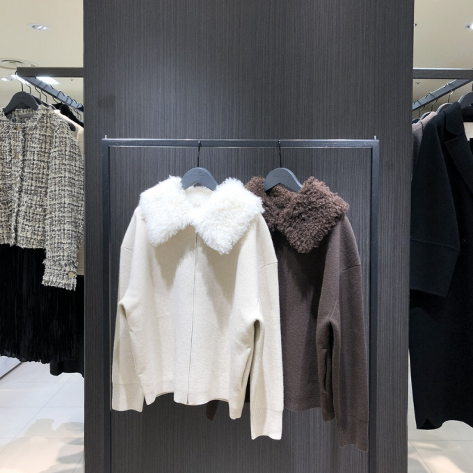 【新作】ファー付ニットブルゾン