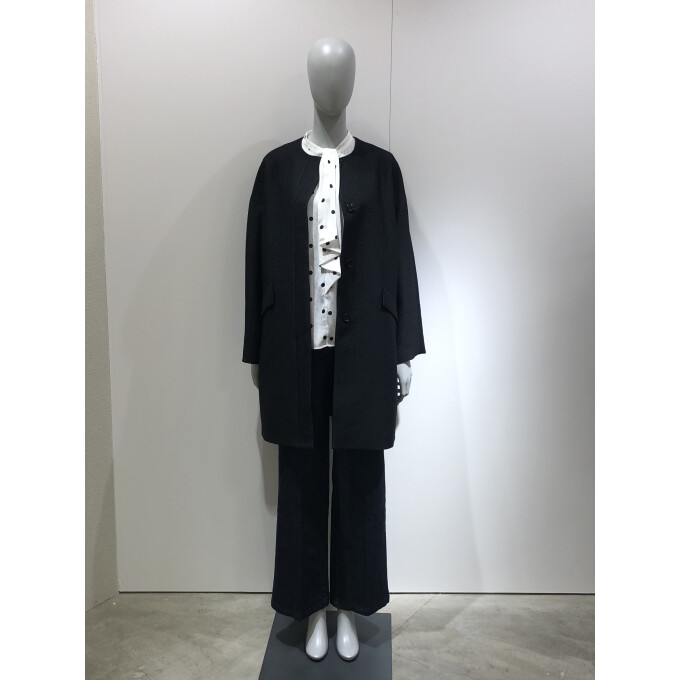 【新作】ジャガード織りミドル丈コート