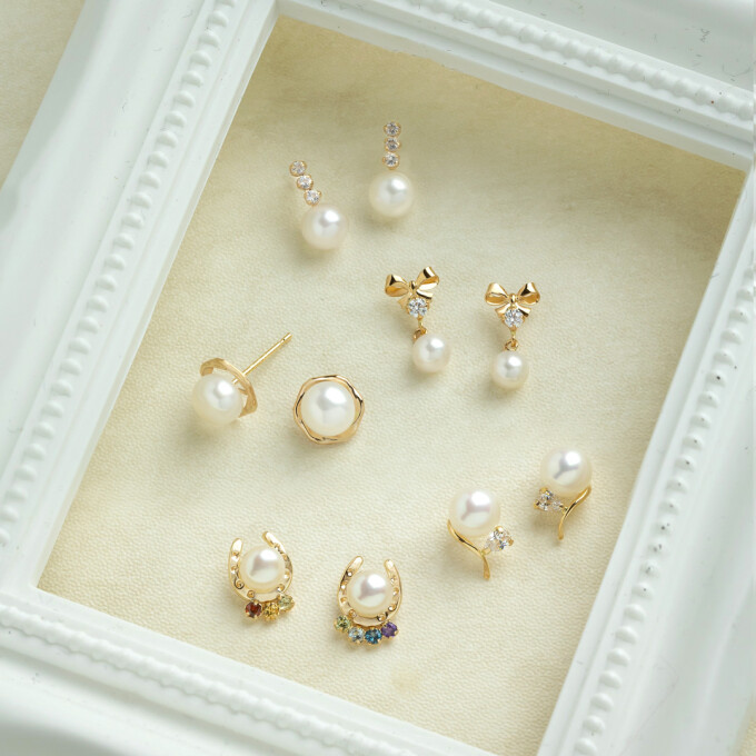 普段使いにいかがですか？タンスイパールピアスのご紹介✨