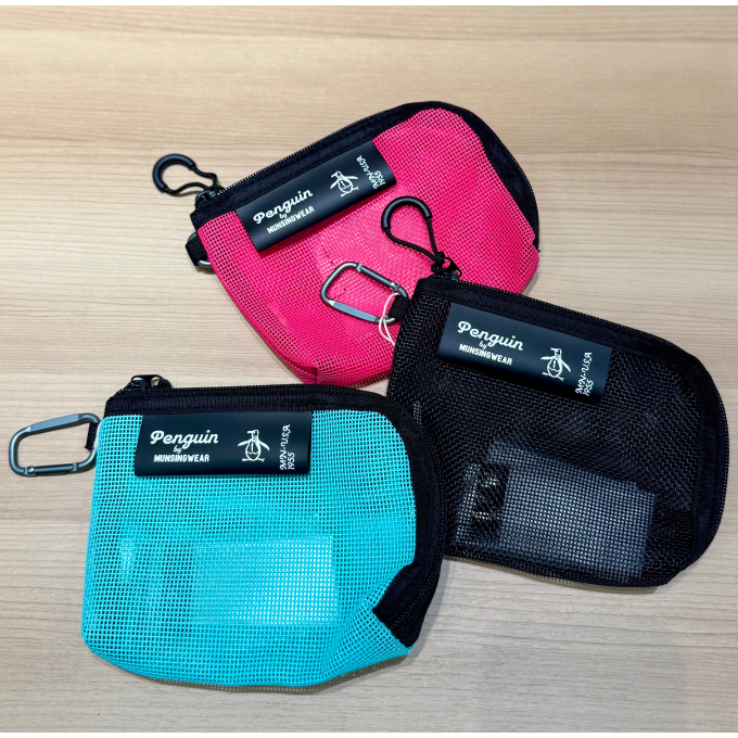 カラビナ付きメッシュポーチ🐧
