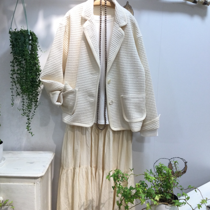 ふっくらワッフルの早春ジャケット