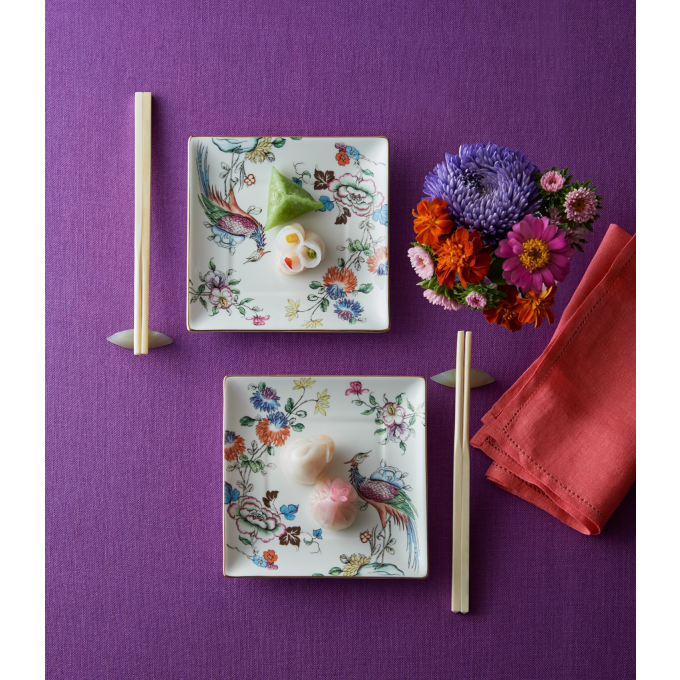 【ウェッジウッド】特別企画品　ワンダーラスト フォーチュン スクエアトレイ ペア