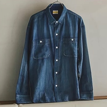 【✨💙ヴィンテージ加工が魅力のインディゴシャツ💙✨】